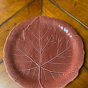 Beautiful Dinner plate and Salad Bowl leaf emboss